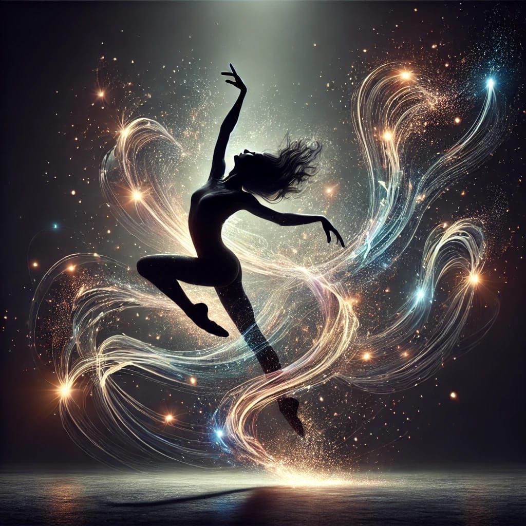 Ethereal Motion: The Dance of Light in Darkness