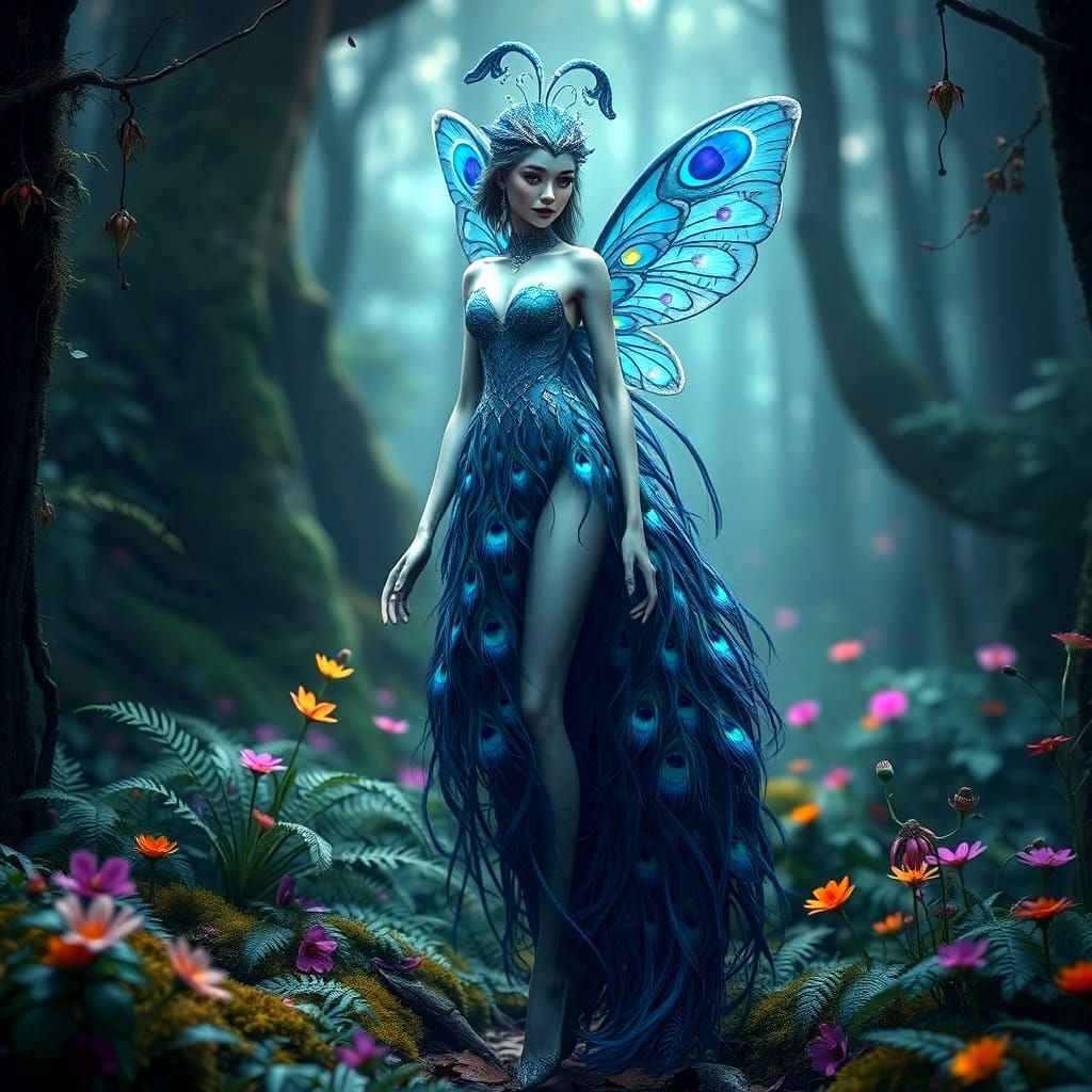 Ethereal Fae Creature in Vibrant, Hyperrealistic Fantasy