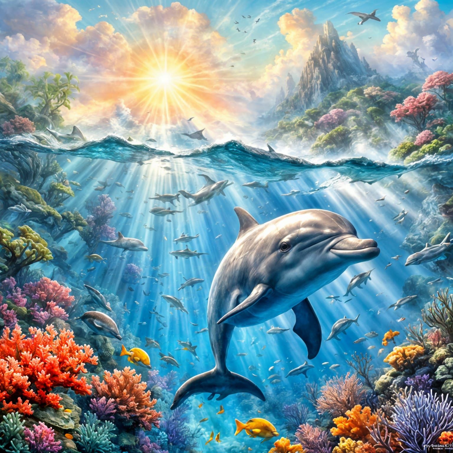 Happy Dolphin  by @Merumeru Meru