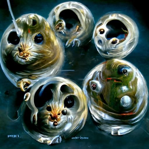 Hamster Aliens in a Line