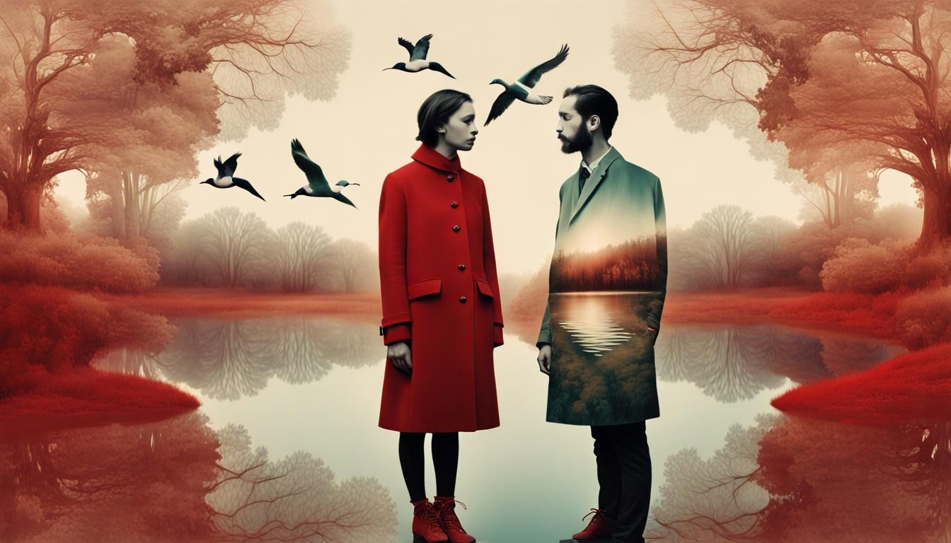 Surreal Multiple Exposure Photograph of Two Figures