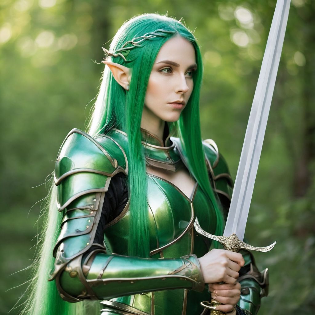 Green Elf Sword at Ready