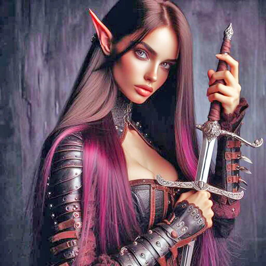 Purple Elf With Sword 2