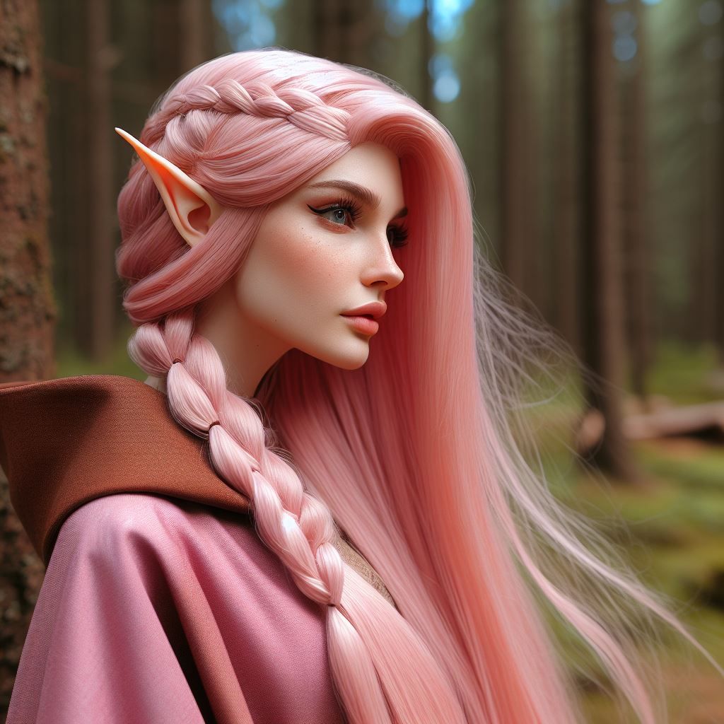 Pink Elf Profile Portrait