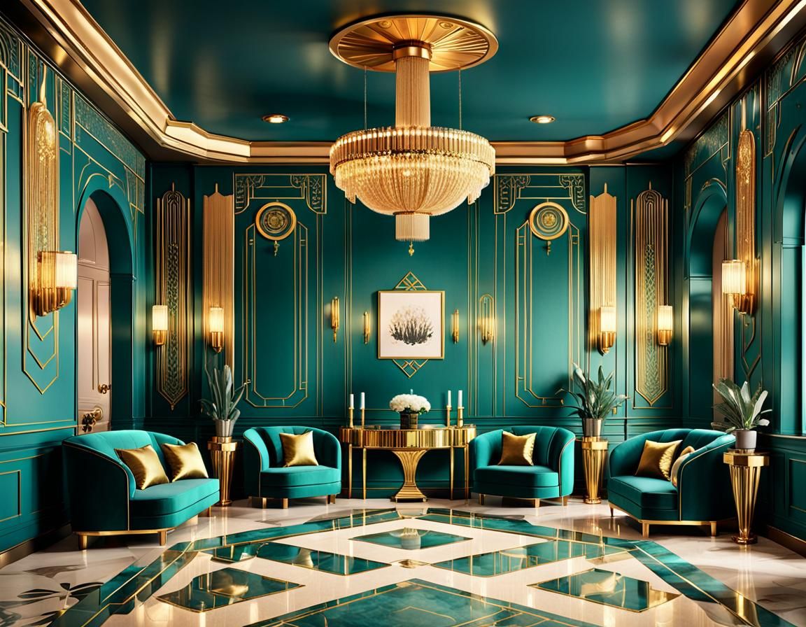 Art Deco Living Room  by @Katarzyna S-J