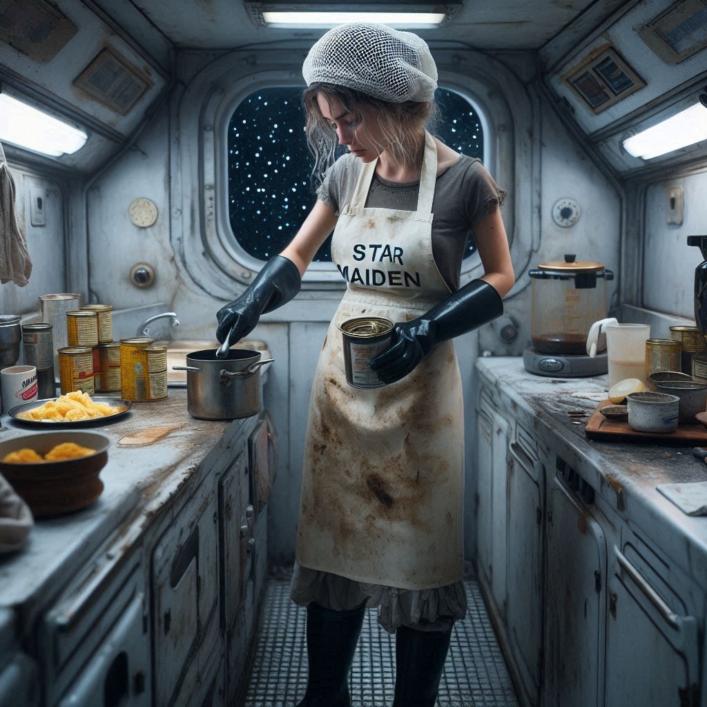 Ship's cook preparing breakfast with what's available, which isn't much (1)