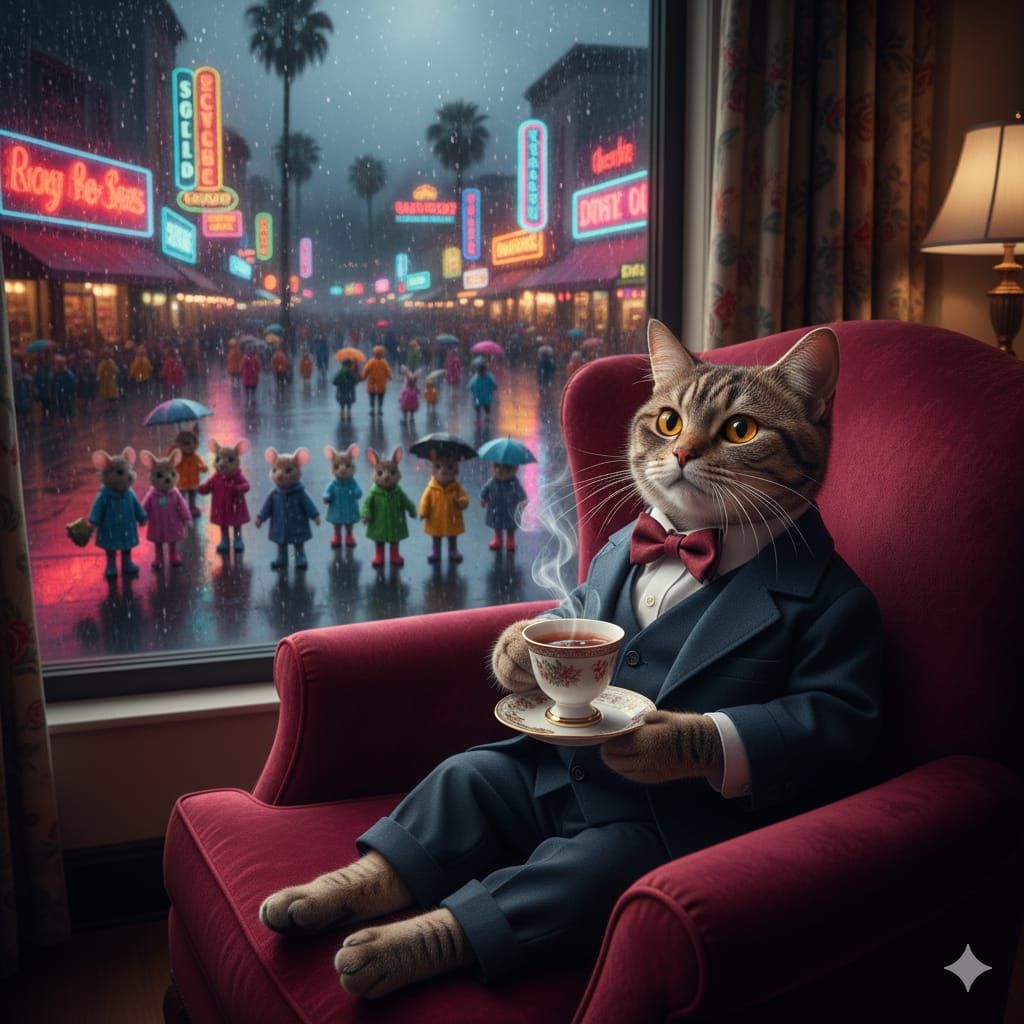 Queen Katty Satty have hot herbal tea at a restaurant in Hol...