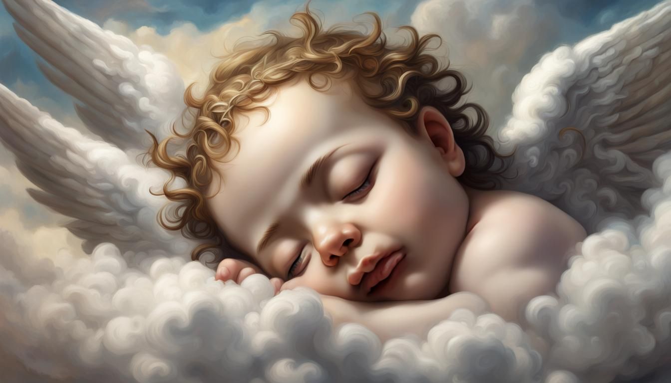 BABY CHERUBS SLEEPING 21 AI Generated Artwork NightCafe Creator