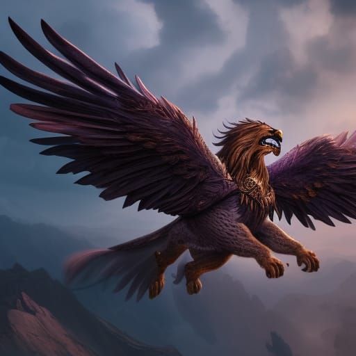 griffon, lion with eagle head and wings - AI Generated Artwork ...