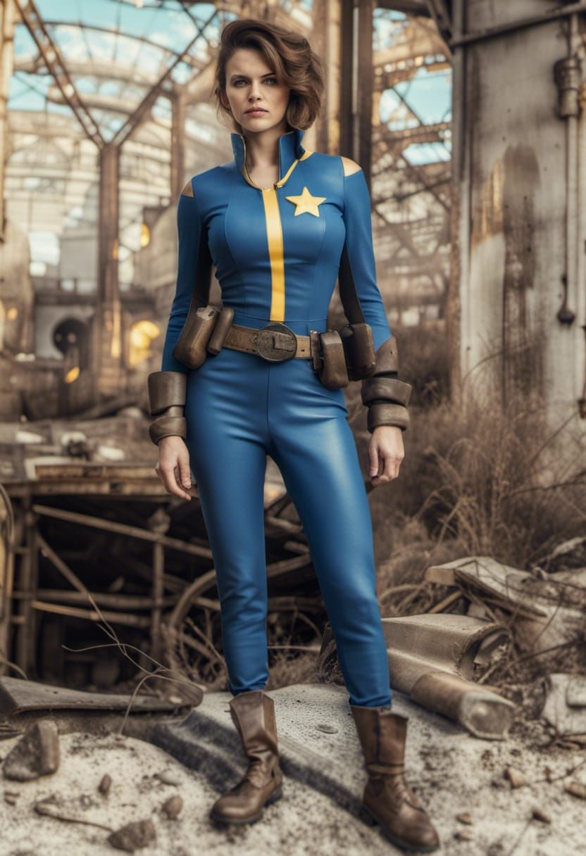 Beautiful attractive woman wearing a fallout vault suit inspired by fallout  4 and fallout 76 in an apocalyptic wasteland 4K 8K resolution DS... - AI  Generated Artwork - NightCafe Creator