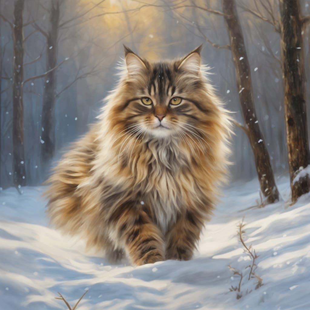 Siberian Cat in its element  by @Vaeriel