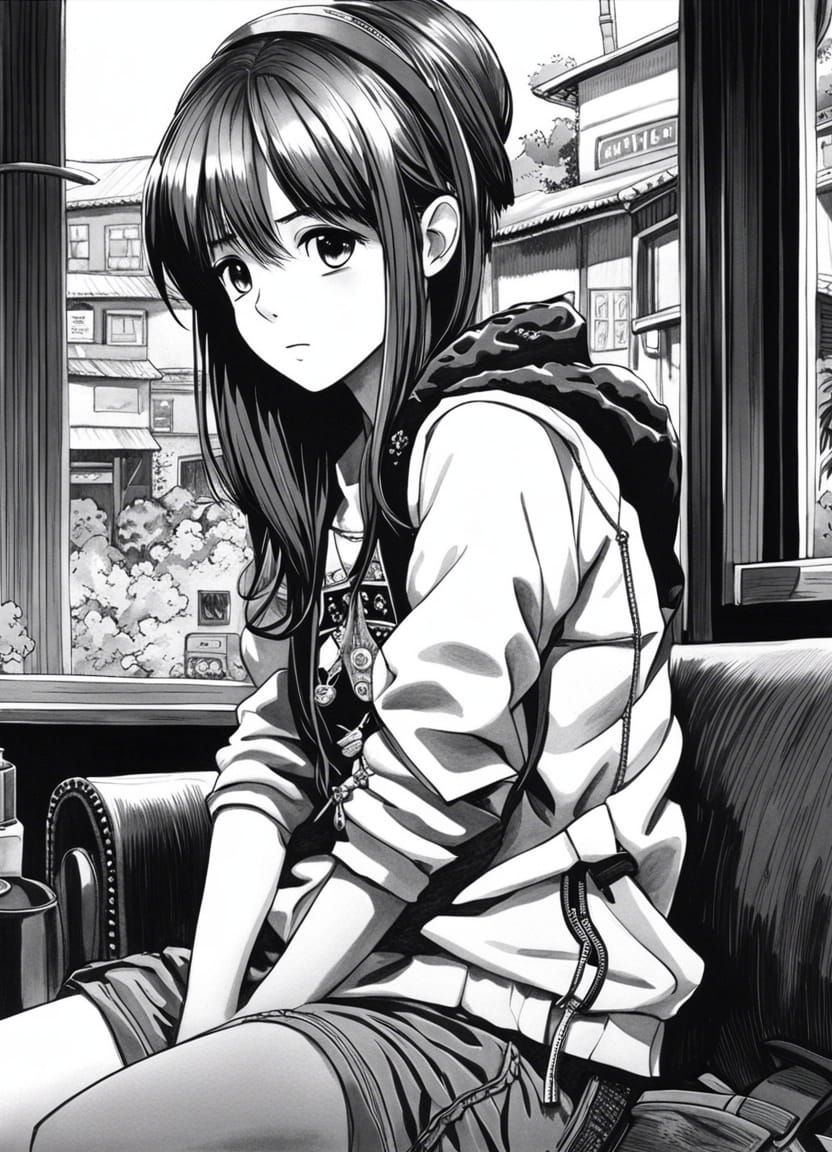 pen and ink art of bw manga   by @Lua