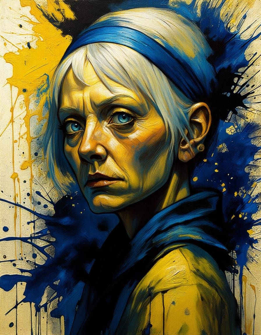 Дар'я (Daria) - 🇺🇦 splatter portrait (Qwen Image Edit Plus)