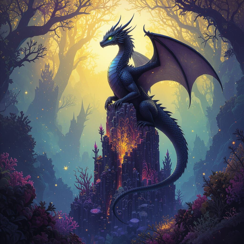 obsidian-scaled dragon