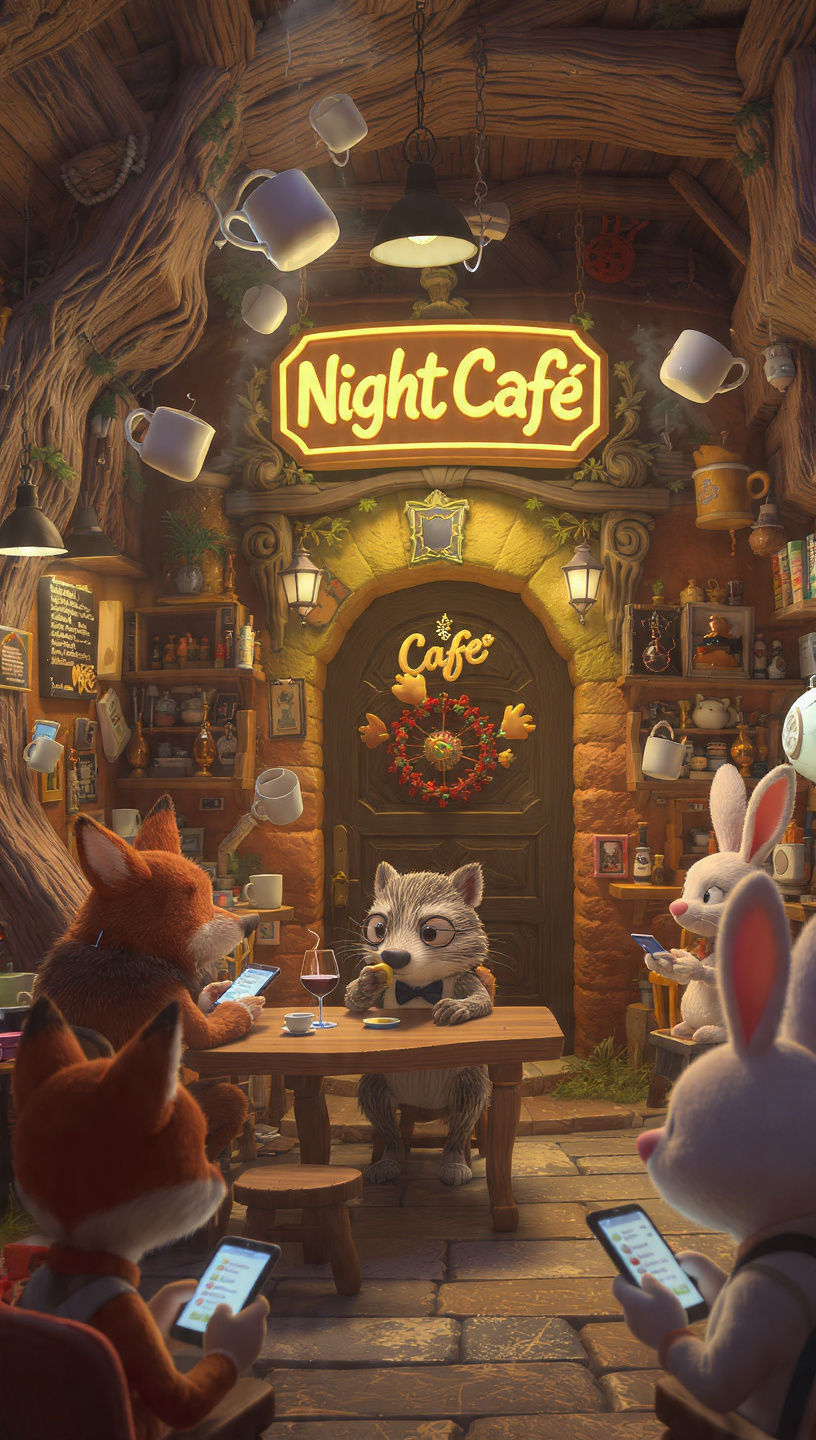 Aardvark in Night Cafe  - Start Image 2