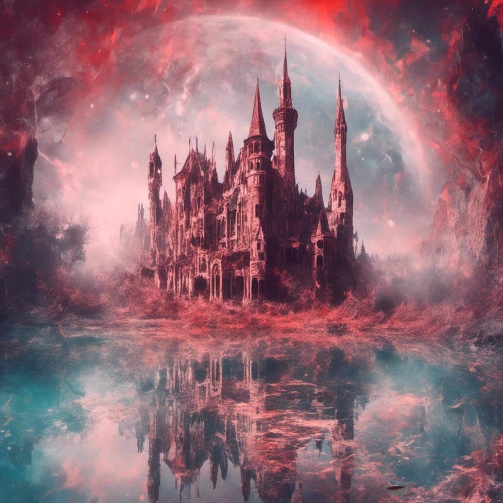 Psychedelic fantasy castle