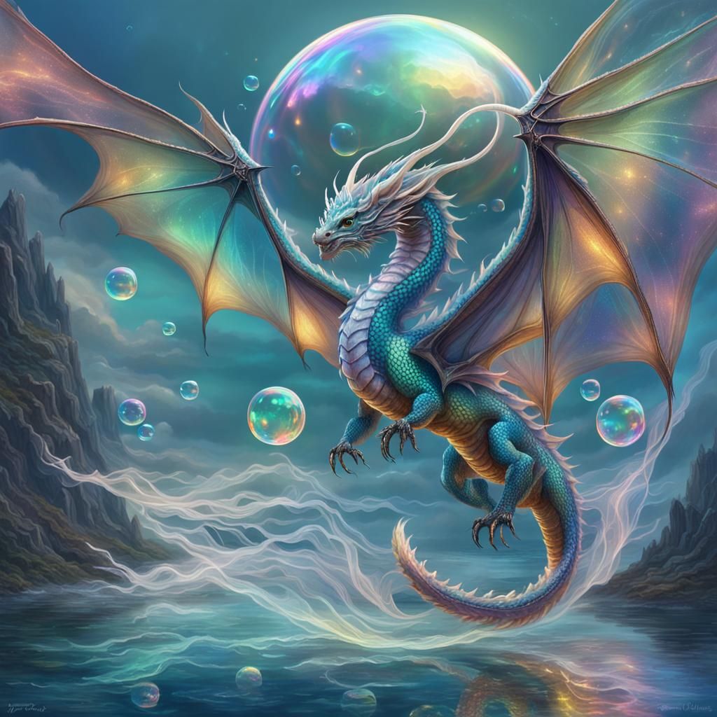 Bubble dragon  by @CardinalBiggles