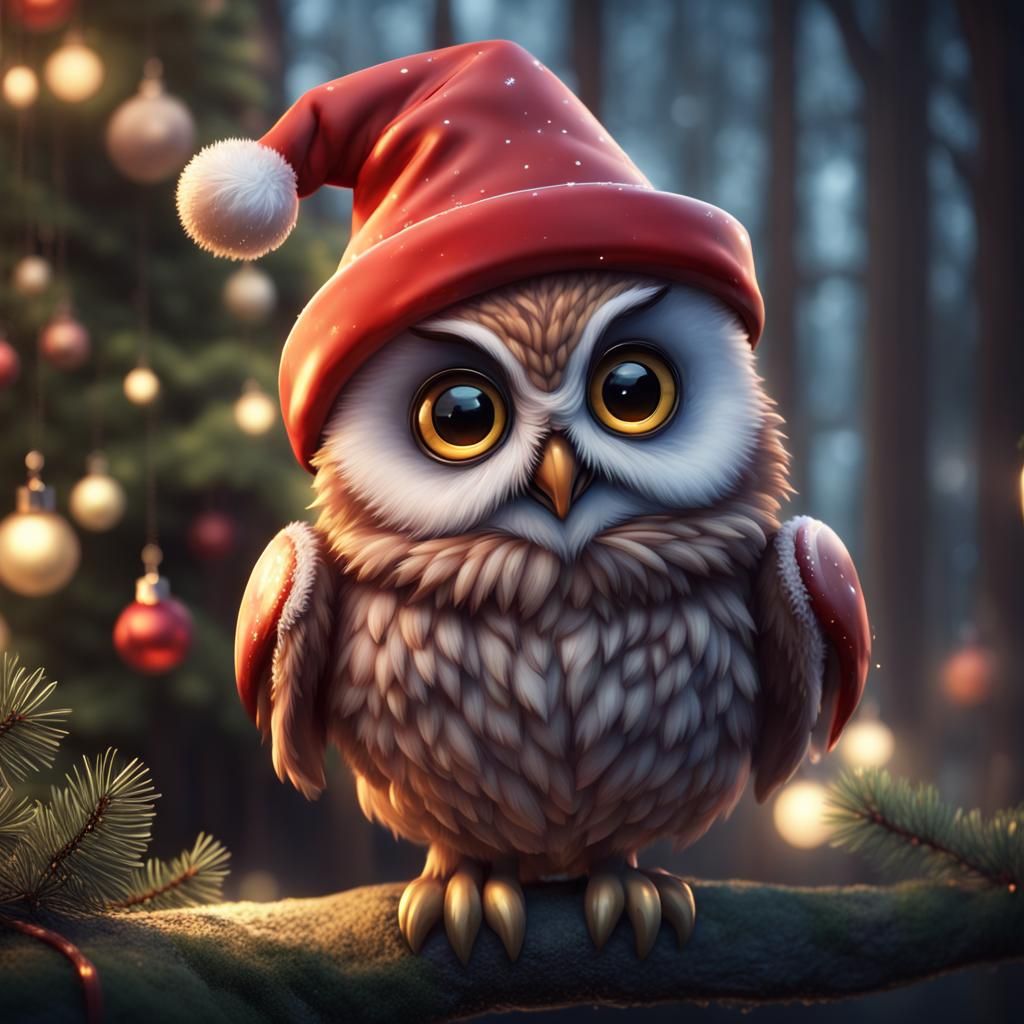 Cute Christmas Owl   by @Iapai