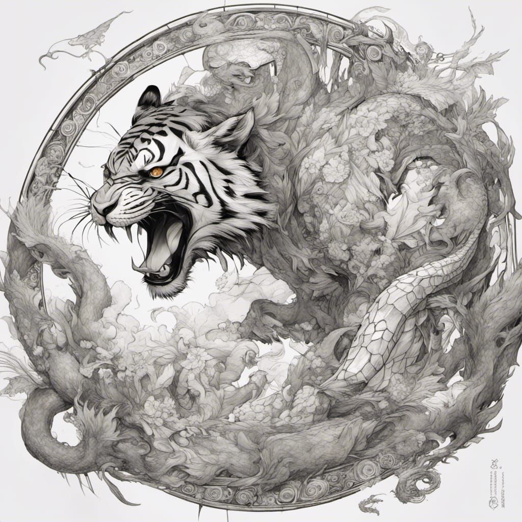 tiger, tiger burning bright, in the forests of the night   by @Arisiin