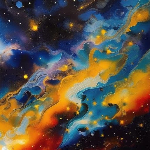 gouache night sky AI Generated Artwork NightCafe Creator
