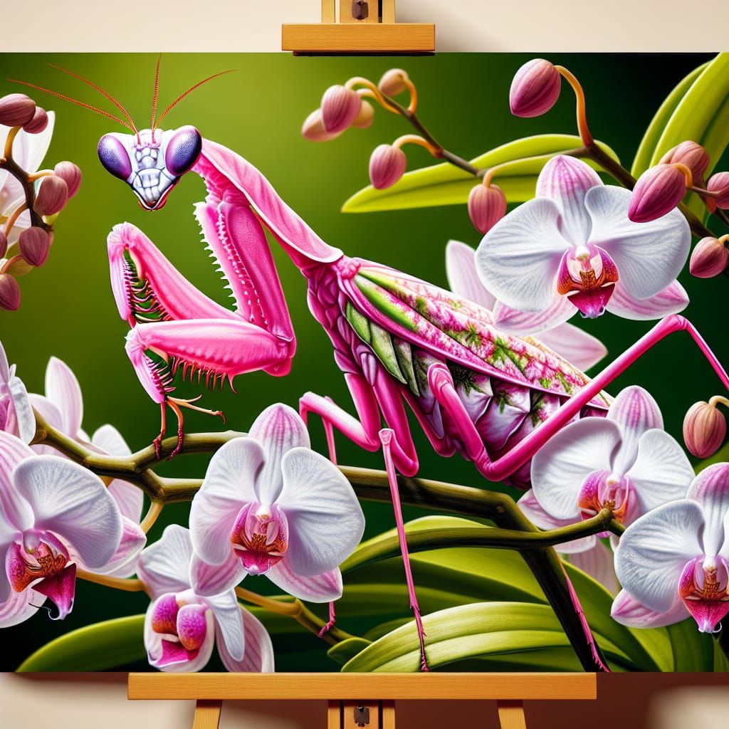 Orchid Mantis  by @AuntBee