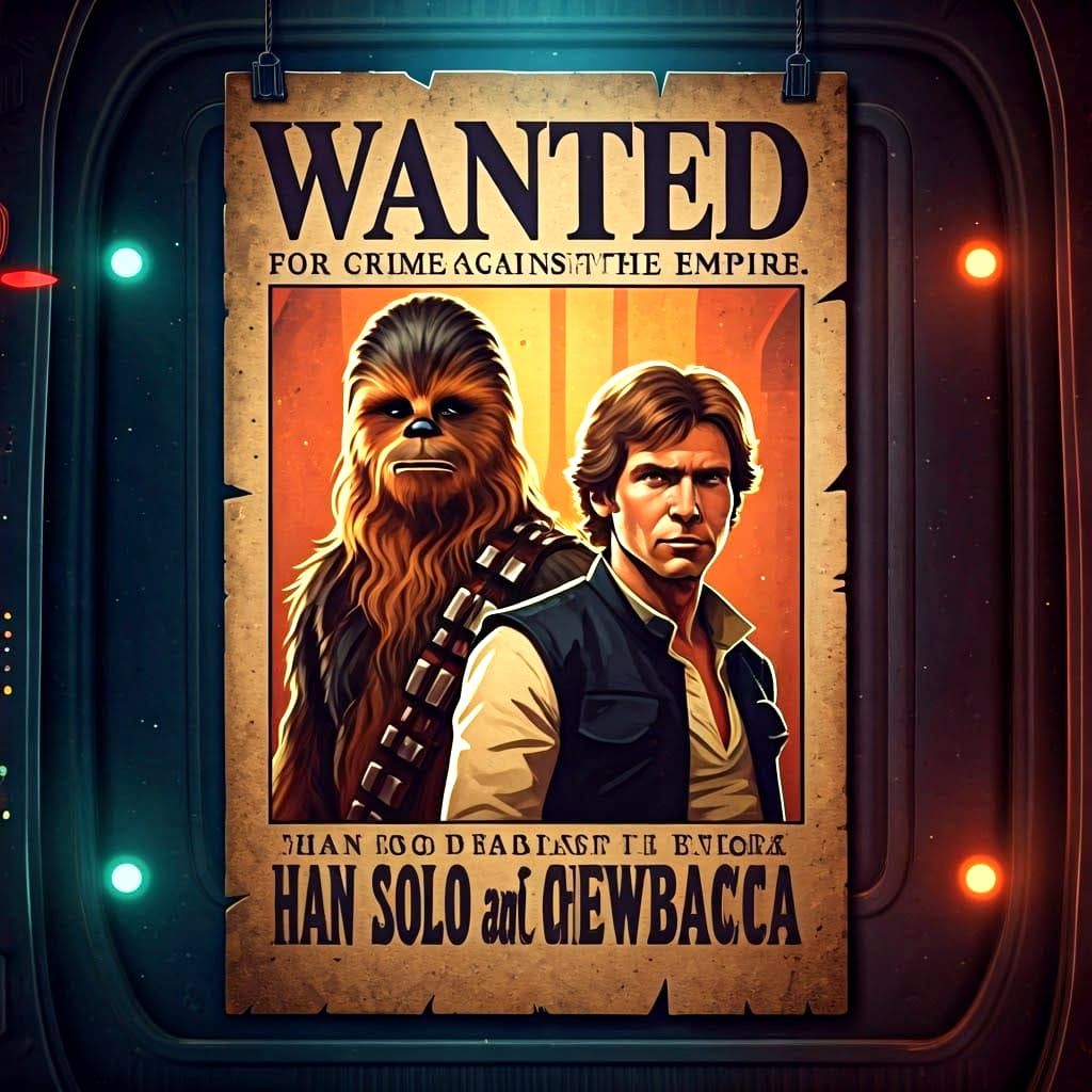 Galactic Wanted Poster for  interstellar criminals. It should have clearly written text saying, "WANTED ...  by @POP WIZARD