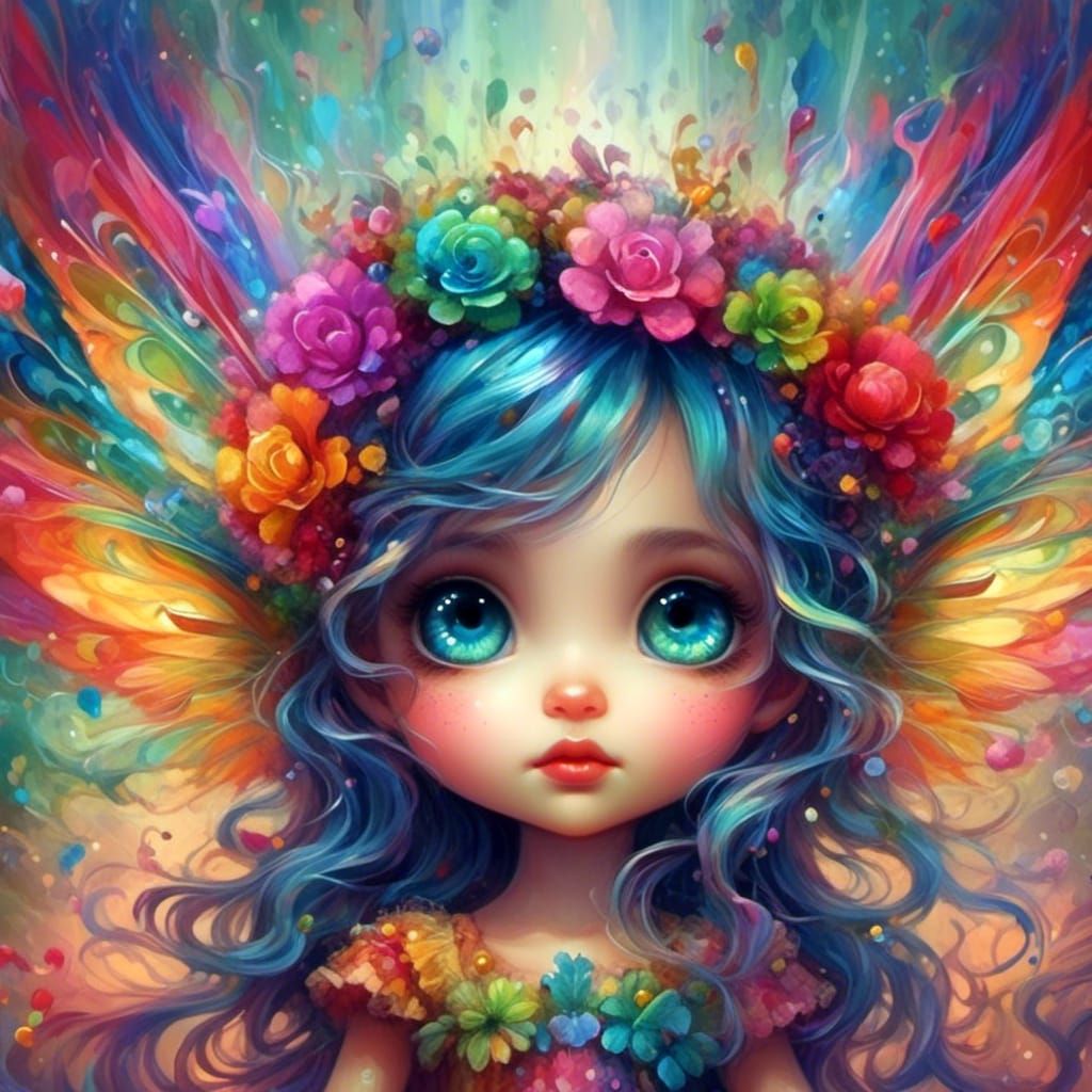 Colourful flower fairy - AI Generated Artwork - NightCafe Creator