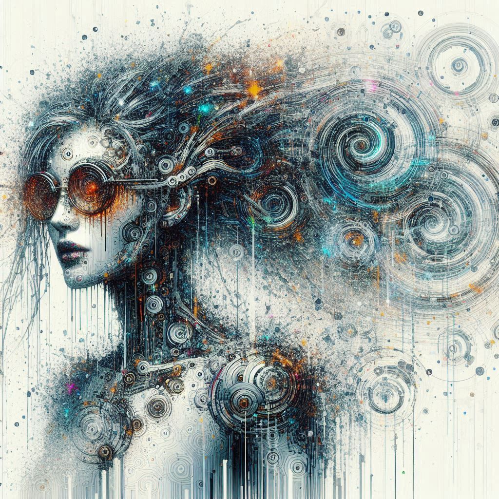 double exposure beautiful fantasy DALL-E 3 portrait landscape..