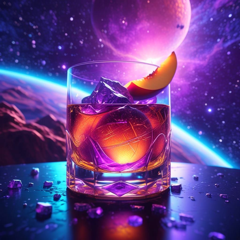 Glass of Peach Whisky at the Edge of the Universe #2771