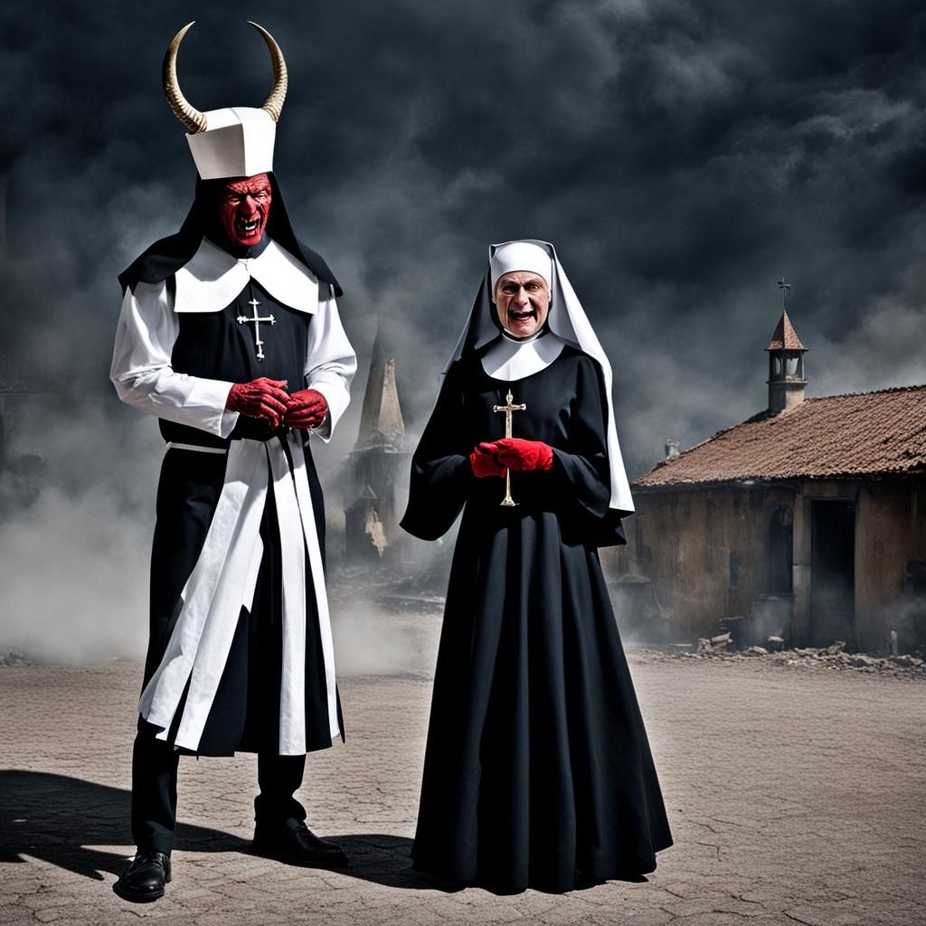 The devil and his nun.