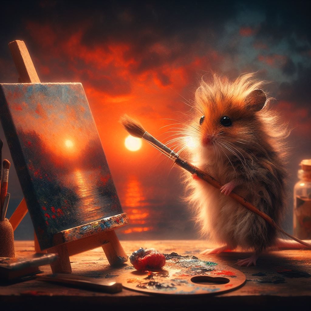 Mouse Artist Paints Sunsets