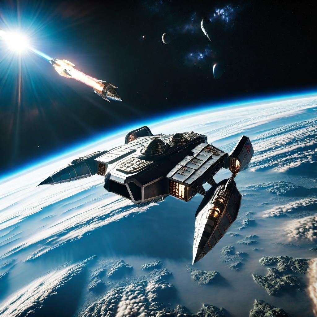 Medieval Knights Clash in Space Battle