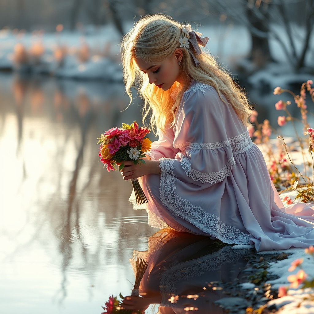 Flowers by the river