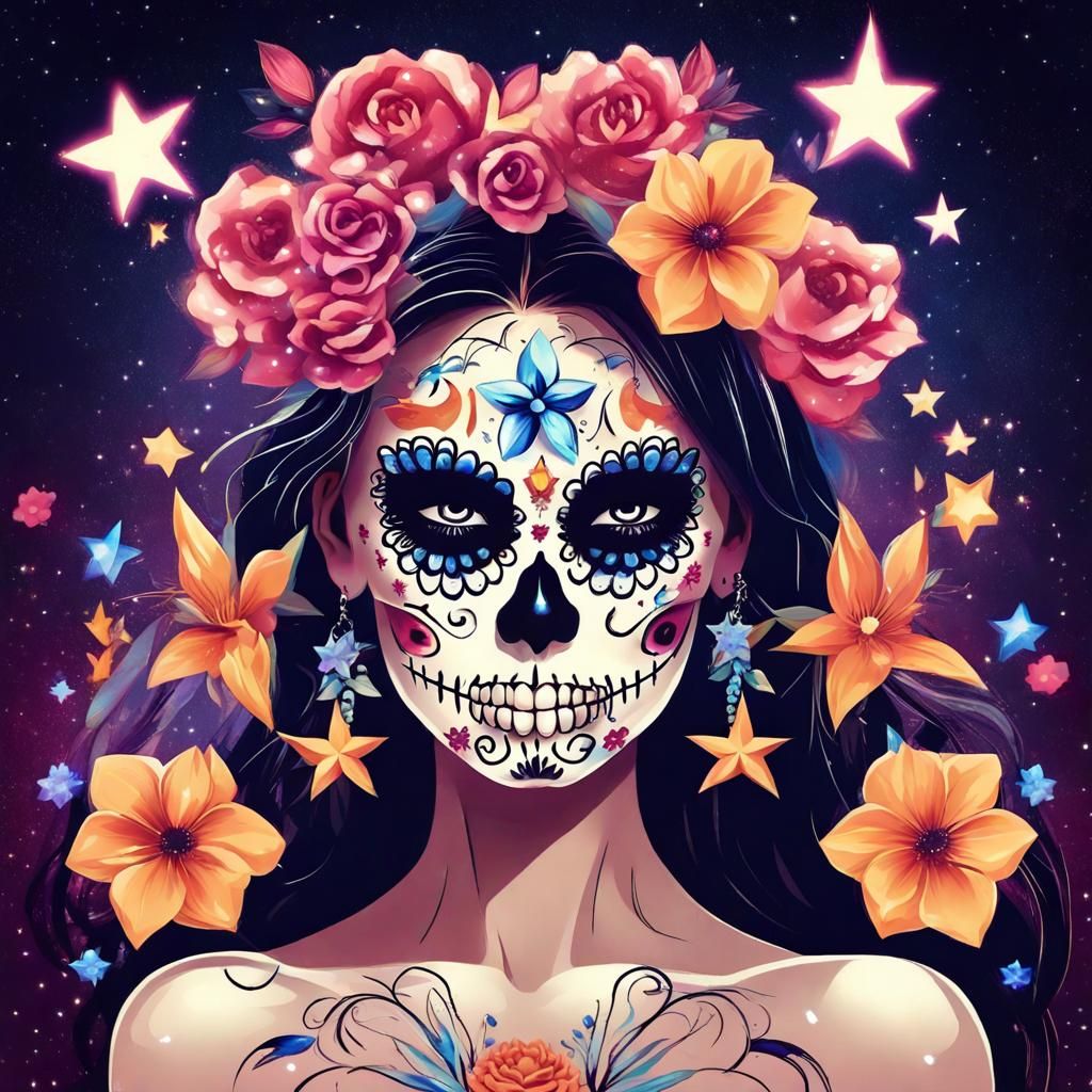 Sugar Skull - AI Generated Artwork - NightCafe Creator