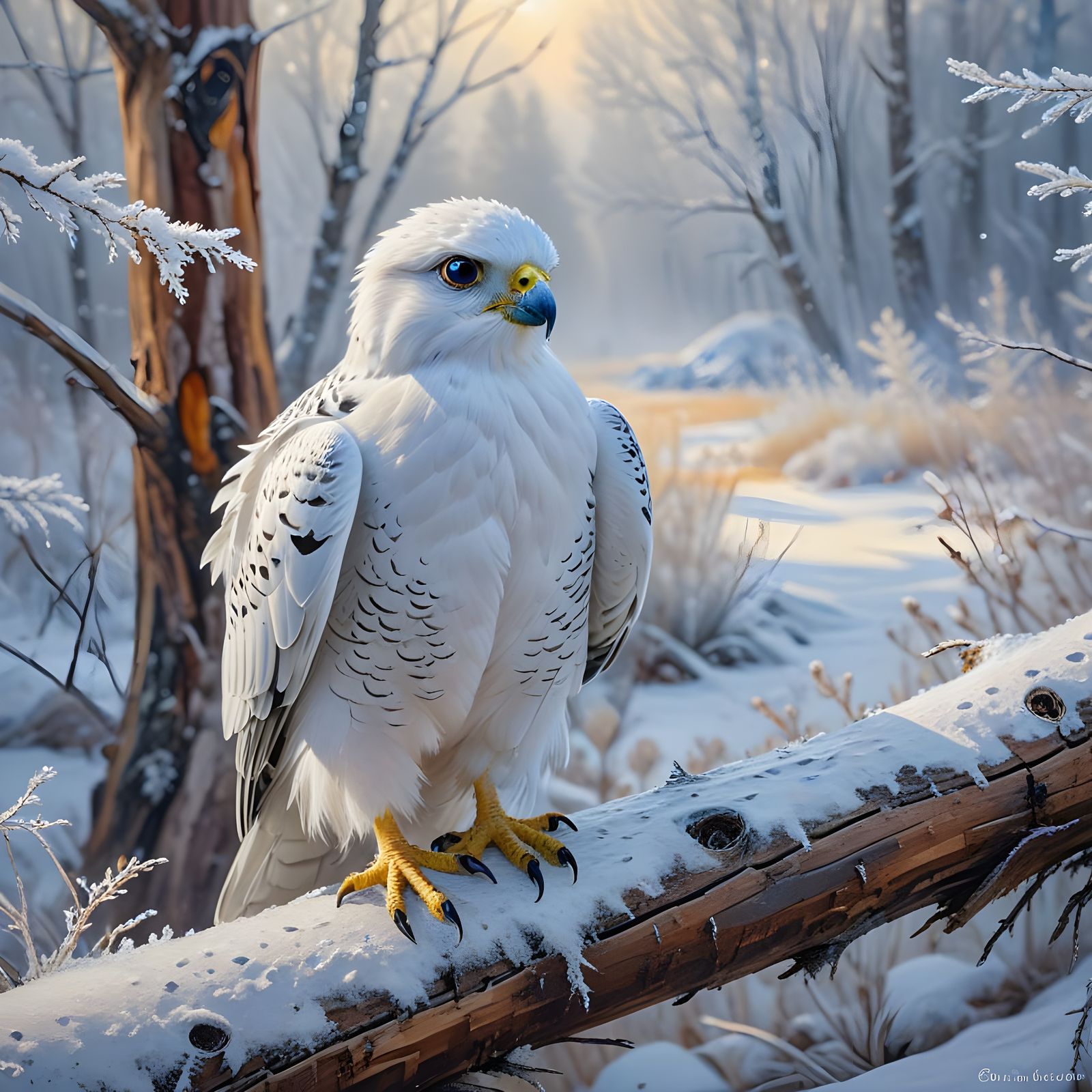 A white falcon  by @Tiny Pearl Cat