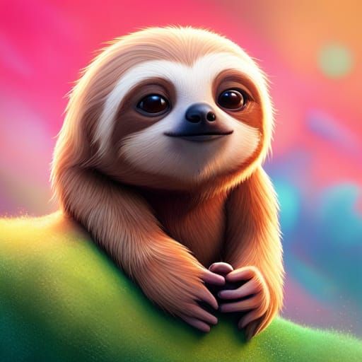 Cute Sloth in Pixar or Disney  by @undefined