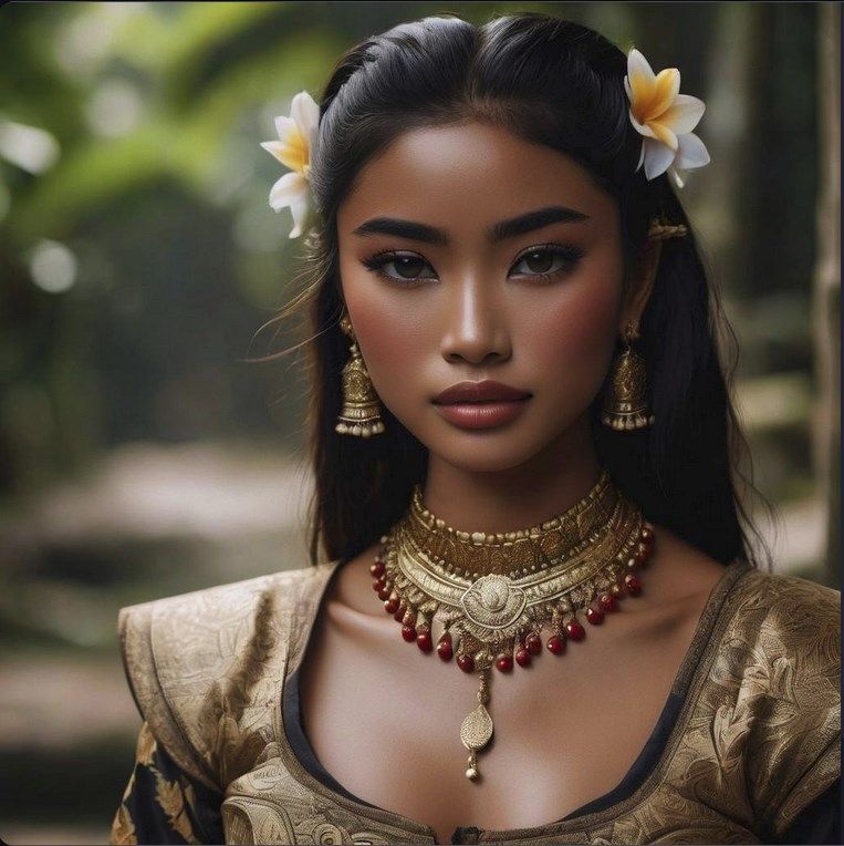Woman in Balinese dress