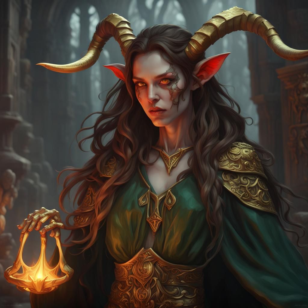 Tiefling girl - AI Generated Artwork - NightCafe Creator