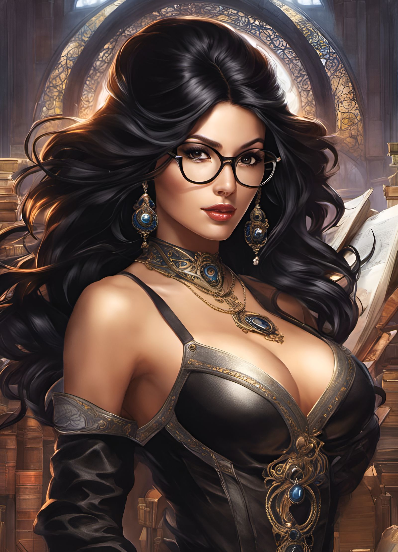 Latina with eye glasses and beautiful hair - AI Generated Artwork -  NightCafe Creator