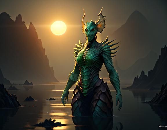 A female amphibioid. 3D Game Cinematic Feel, Epic 3D Videoga...