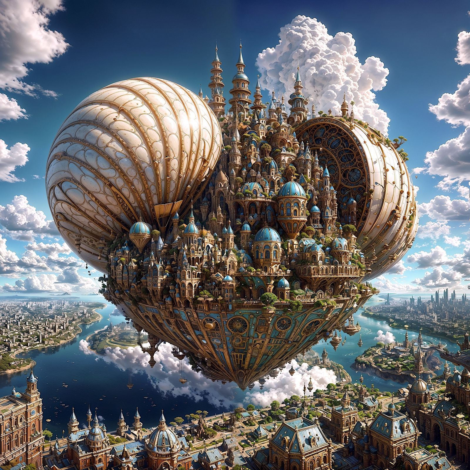 A huge floating city 2 - Variations #70