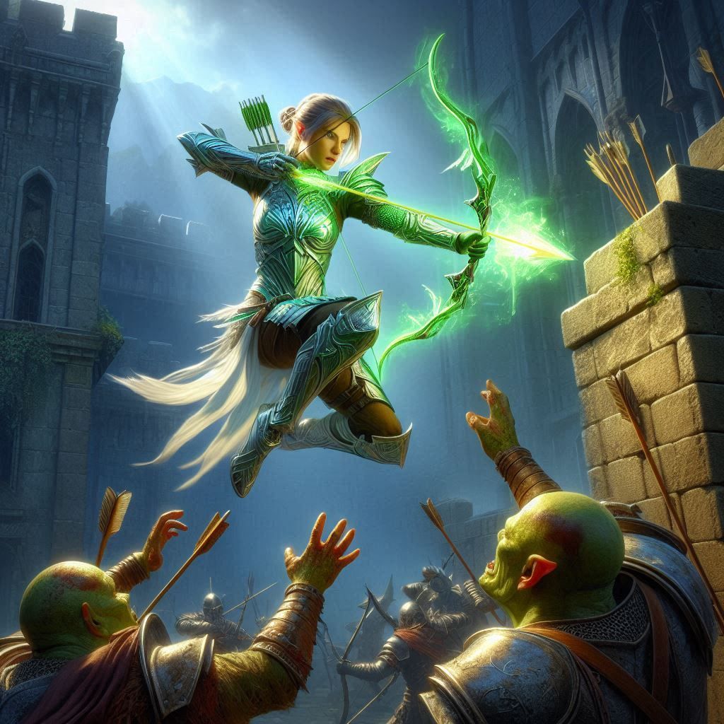 The Emerald Paladin - Lady Alaglossa fighting against a hoar...