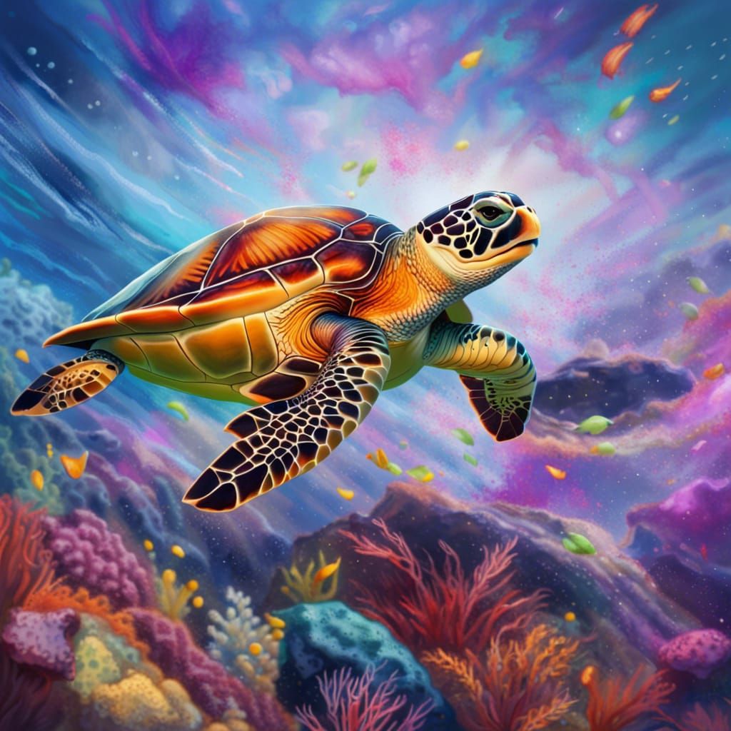 Sea Turtle Dreams - Ai Generated Artwork - Nightcafe Creator