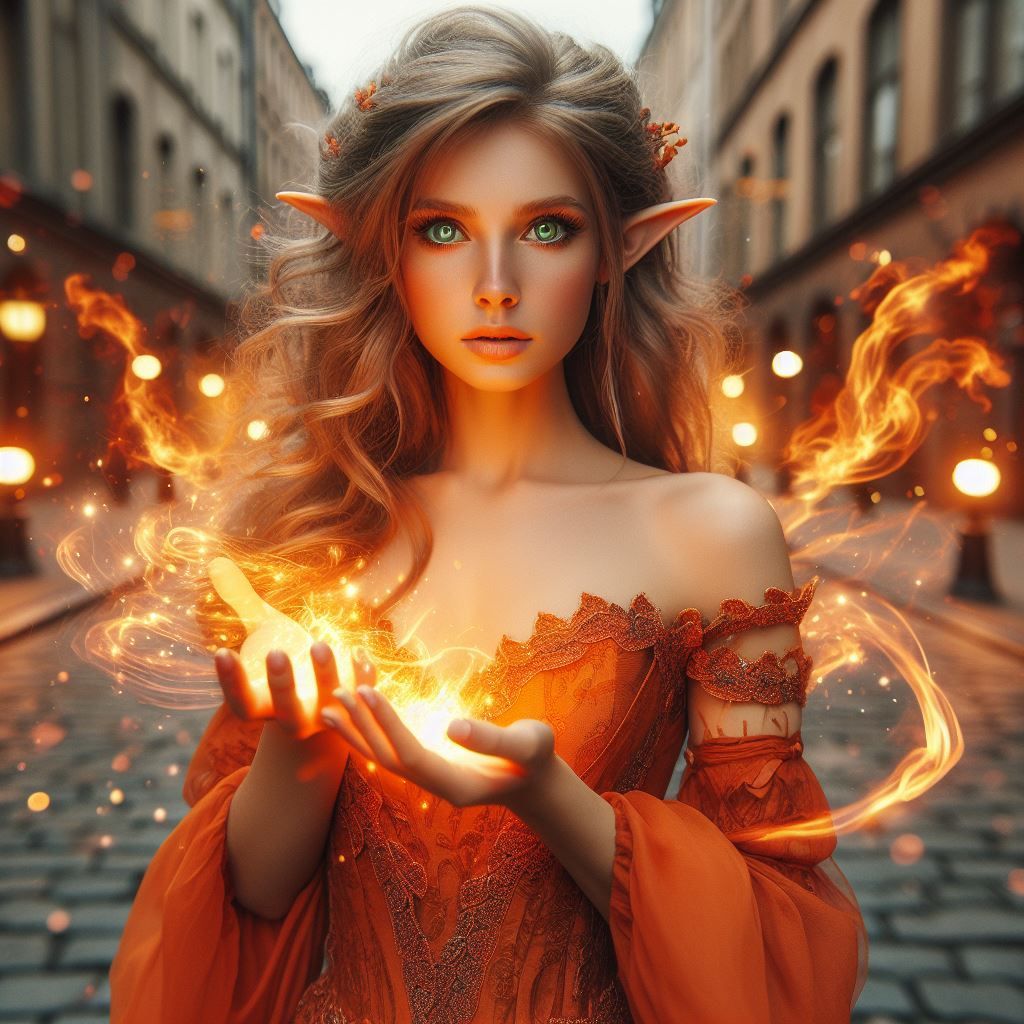 A young elven sorceress