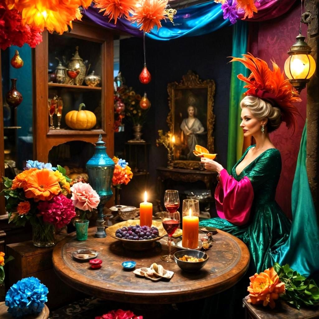 Charming 40-Year-Old Lady in Hyperrealistic Portrait