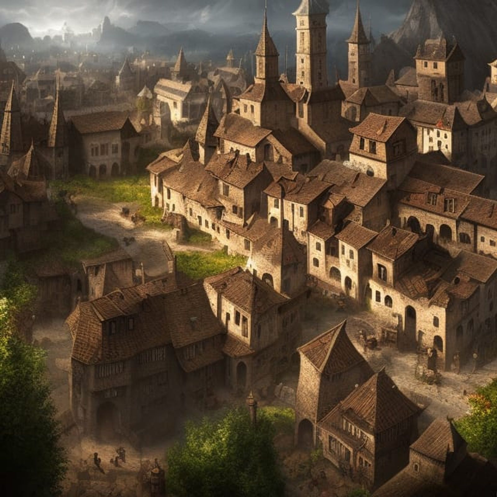 medieval town concept art