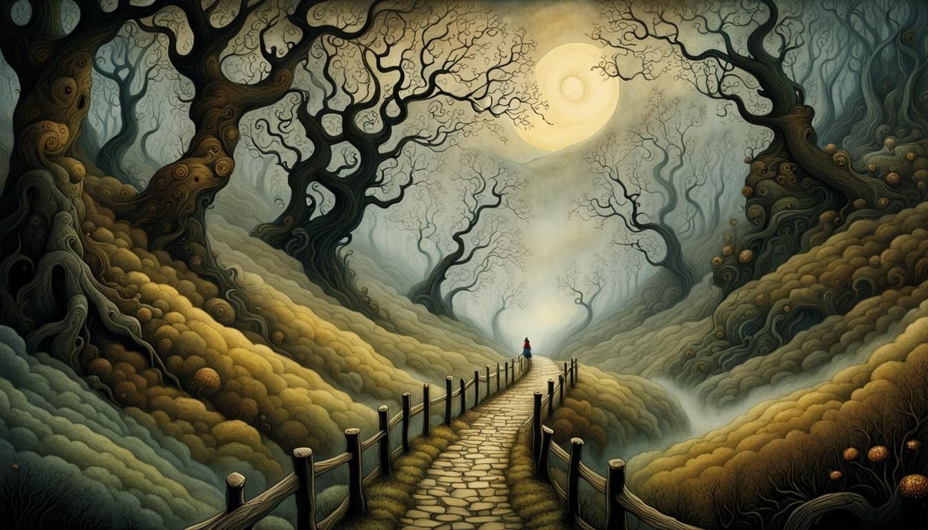 mysterious path through the misty valley, by Andy Kehoe and ...