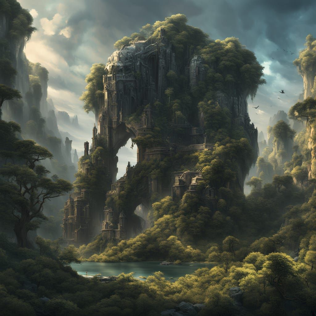 A colossal stone golem sleeps peacefully in a hidden valley