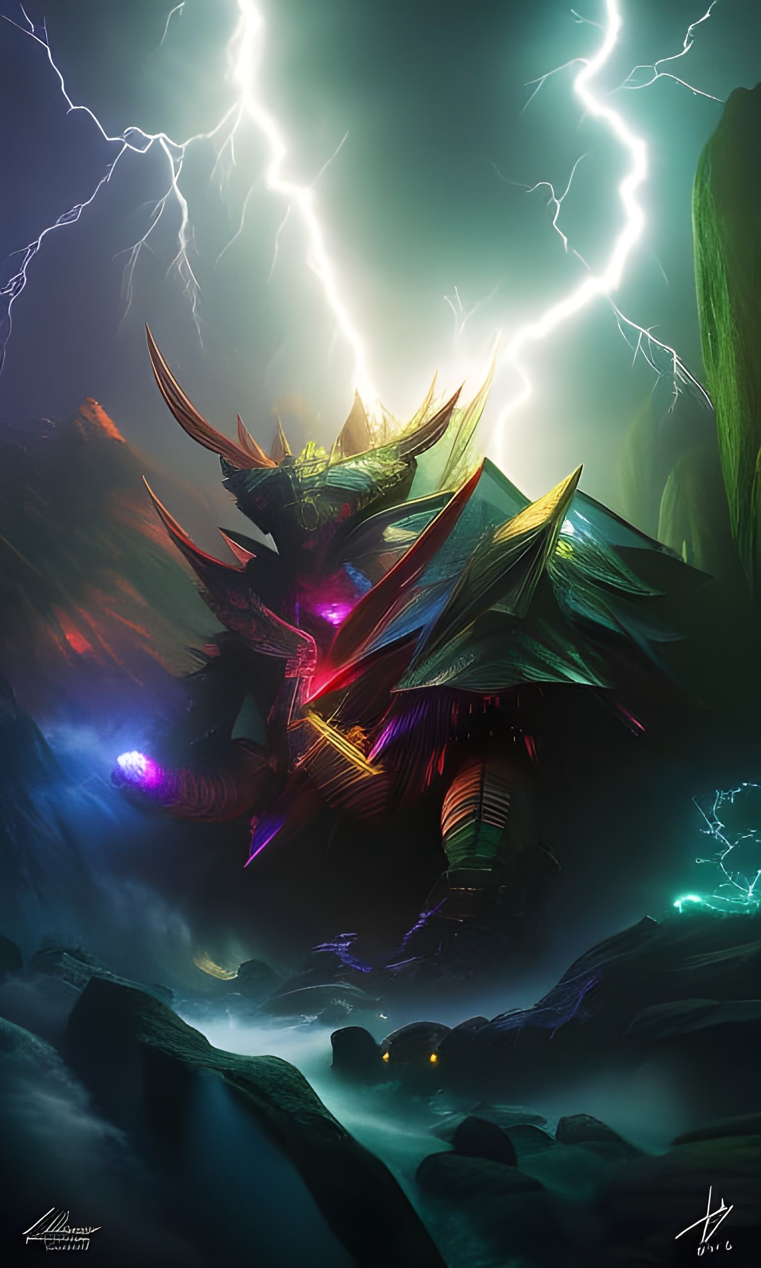 Wizard Eyes Unleash Lightning Storm: Photorealistic Art