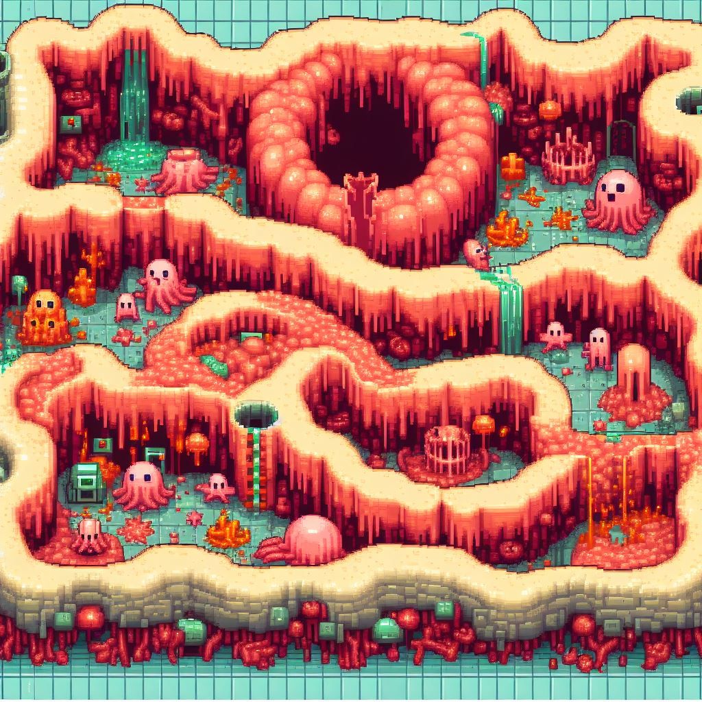 Intestinal Retro Game Map